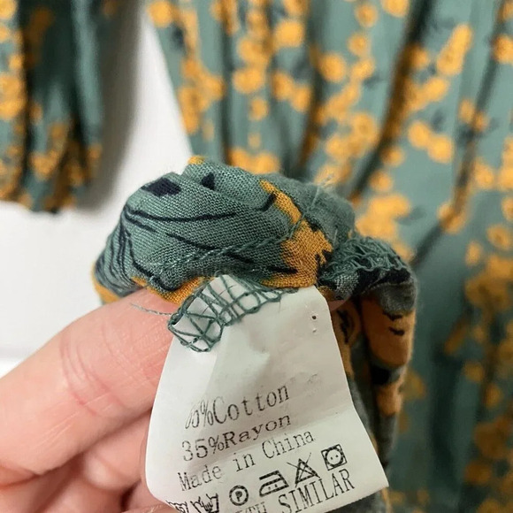 Zanzea Green Floral Tiered Maxi Dress Long Modest - Picture 5 of 7